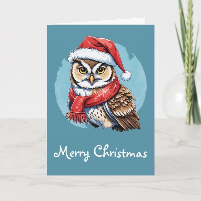 Funny Animal Christmas Favorites - Owl 1 Card (Front)