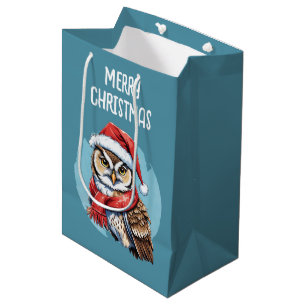 Funny Animal Christmas Favorites - Owl 1 Medium Gift Bag
