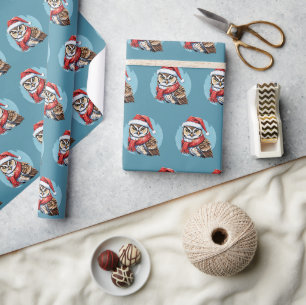 Funny Animal Christmas Favorites - Owl 1 Wrapping Paper