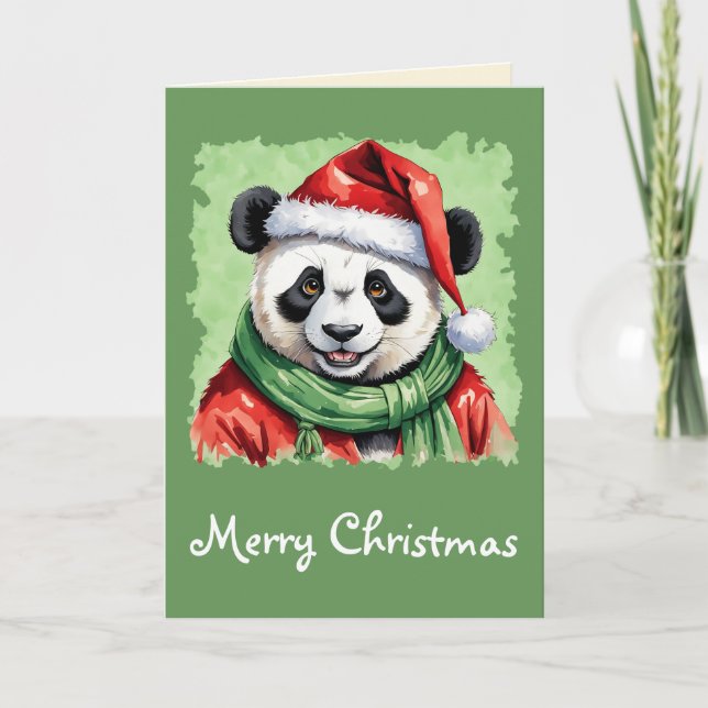 Funny Animal Christmas Favorites - Panda 1 Card (Front)