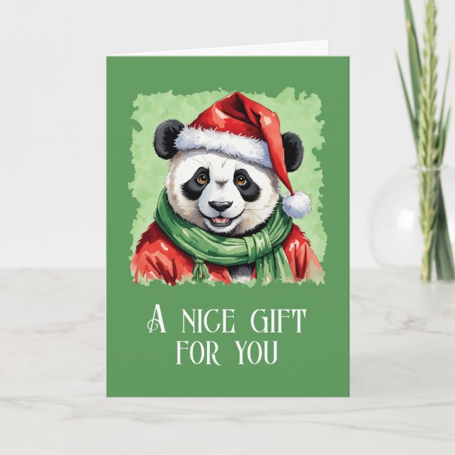 Funny Animal Christmas Favorites - Panda 1 Card (Front)