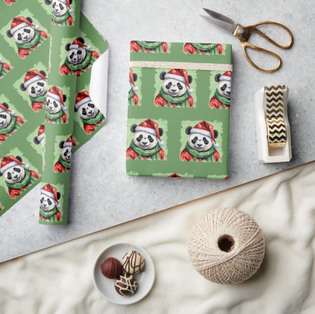 Funny Animal Christmas Favorites - Panda 1 Wrapping Paper (Crafts)