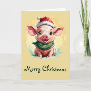 Funny Animal Christmas Favorites - Piglet 1 Card