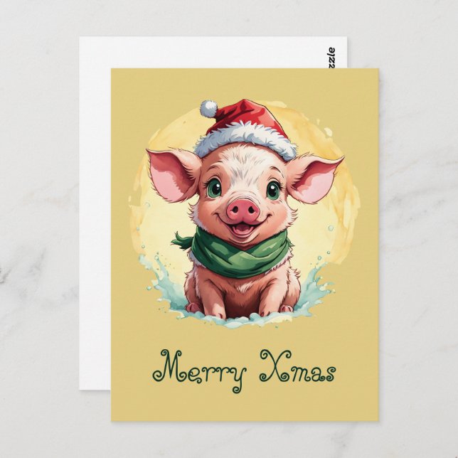 Funny Animal Christmas Favorites - Piglet 1 Postcard (Front/Back)