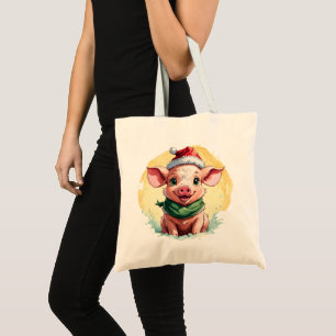 Funny Animal Christmas Favorites - Piglet 1 Tote Bag