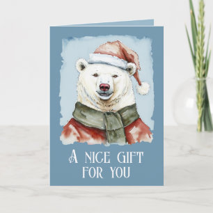 Funny Animal Christmas Favorites - Polar Bear 1 Card
