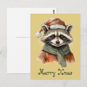 Funny Animal Christmas Favorites - Raccoon 1 Postcard