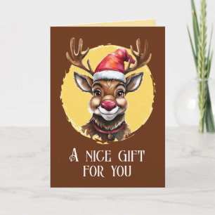 Funny Animal Christmas Favorites - Reindeer 1 Card