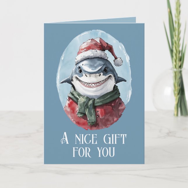 Funny Animal Christmas Favorites - Shark 1 Card (Front)