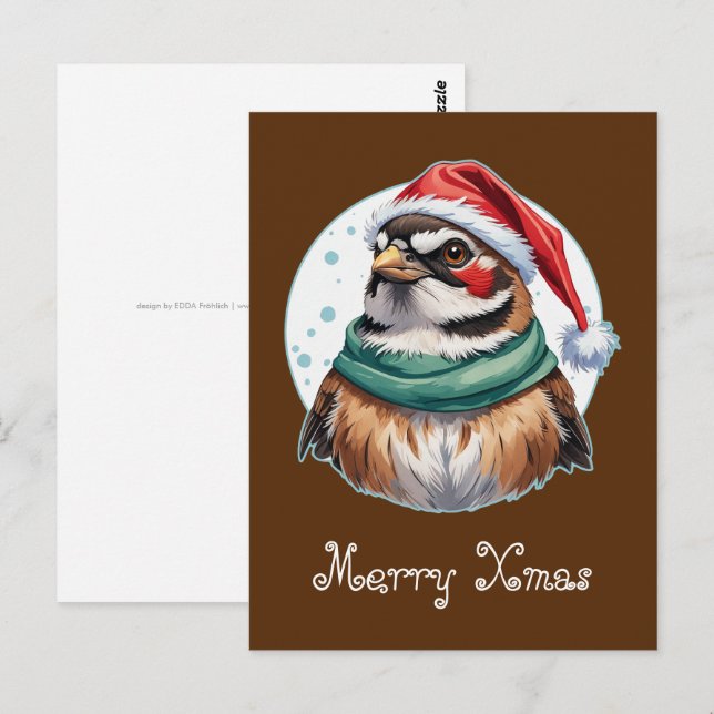 Funny Animal Christmas Favorites - Sparrow 1 Postcard (Front/Back)
