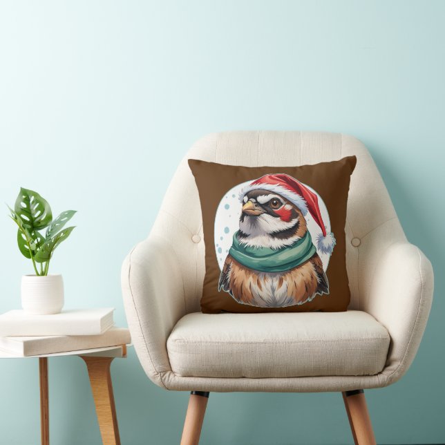 Funny Animal Christmas Favorites - Sparrow 1 Throw Pillow (Chair)