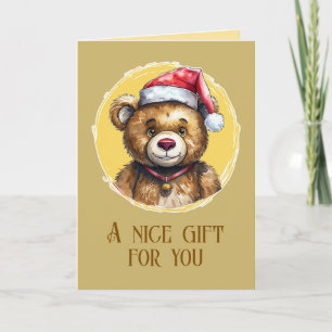 Funny Animal Christmas Favorites - Teddy Bear 1 Card