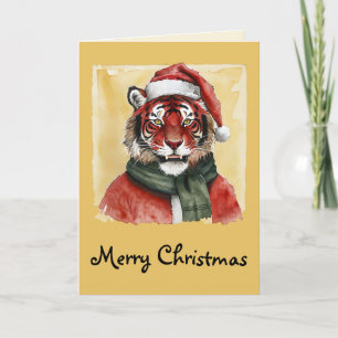 Funny Animal Christmas Favorites - Tiger 1 Card
