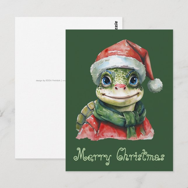 Funny Animal Christmas Favorites - Turtle 2 Postcard (Front/Back)