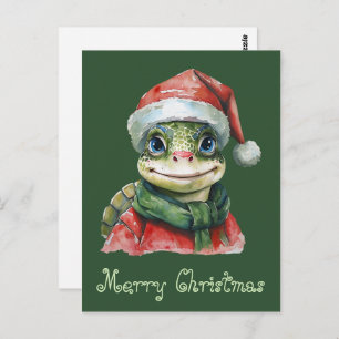 Funny Animal Christmas Favorites - Turtle 2 Postcard