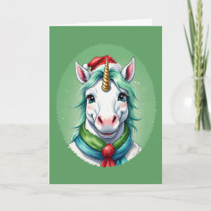 Funny Animal Christmas Favorites - Unicorn 1 Card