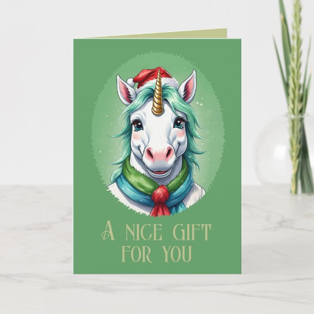Funny Animal Christmas Favorites - Unicorn 1 Card (Front)