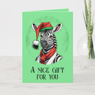Funny Animal Christmas Favorites - Zebra 1 Card