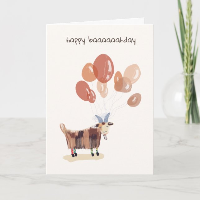 Funny Animal Cute Pet Silly Humor Cartoon Birthday Card (Front)