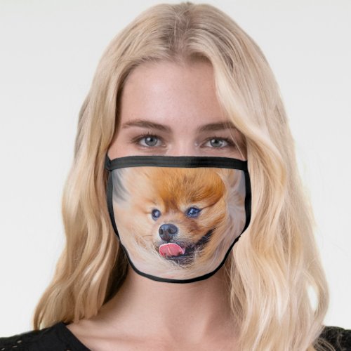 funny animal dog lover puppy pomeranian face mask