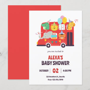 Funny animal fun baby shower invitation
