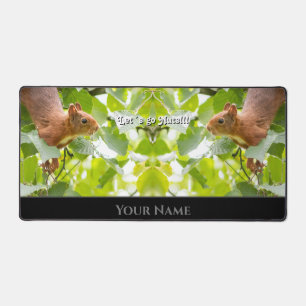 Funny animal funny squirrel let´s go nuts quote desk mat