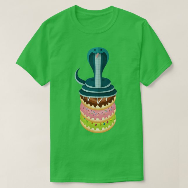 Funny Animal Gift Donut Snake T-Shirt (Design Front)