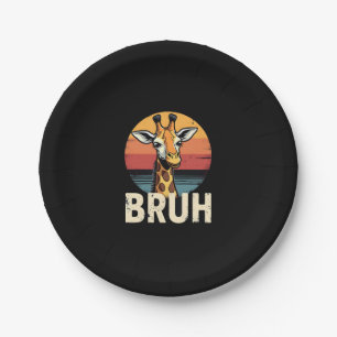 Funny Animal Giraffe Meme Face Festive Xmas T-Shir Paper Plates