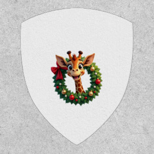 Funny Animal Giraffe Meme Face Festive Xmas T-Shir Patch