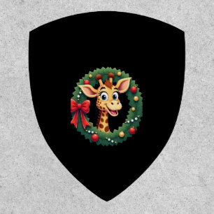 Funny Animal Giraffe Meme Face Festive Xmas T-Shir Patch