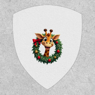 Funny Animal Giraffe Meme Face Festive Xmas T-Shir Patch
