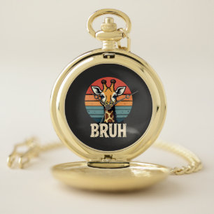 Funny Animal Giraffe Meme Face Festive Xmas T-Shir Pocket Watch