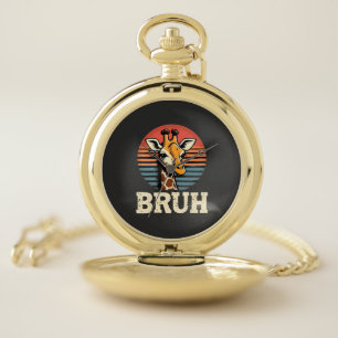 Funny Animal Giraffe Meme Face Festive Xmas T-Shir Pocket Watch