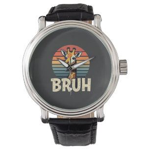Funny Animal Giraffe Meme Face Festive Xmas T-Shir Watch