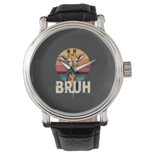 Funny Animal Giraffe Meme Face Festive Xmas T-Shir Watch