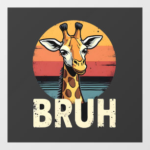 Funny Animal Giraffe Meme Face Festive Xmas T-Shir Window Cling
