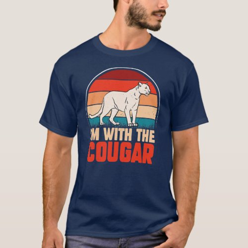 Funny animal graphic Im with the cougar  T_Shirt
