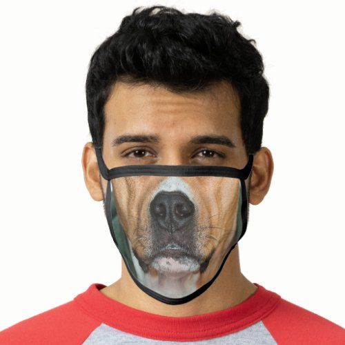 funny animal lover brown boxer dog mouth face mask