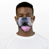 funny animal lover bulldog mouth adult cloth face mask (Worn)