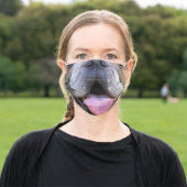 funny animal lover bulldog mouth adult cloth face mask (Outside)