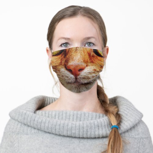 funny animal lover cute cat nose adult cloth face mask