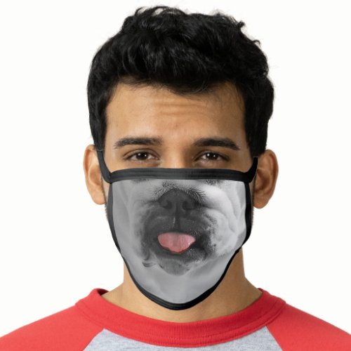 funny animal lover french bulldog tongue out face mask
