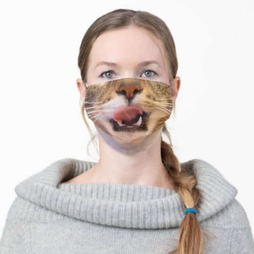 funny animal lover funny open mouth cat adult cloth face mask