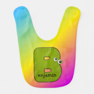 funny animal monogram - B Baby Bib