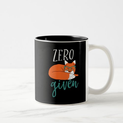 Funny Animal Pun and Humor Zero Fox Given Two_Tone Coffee Mug