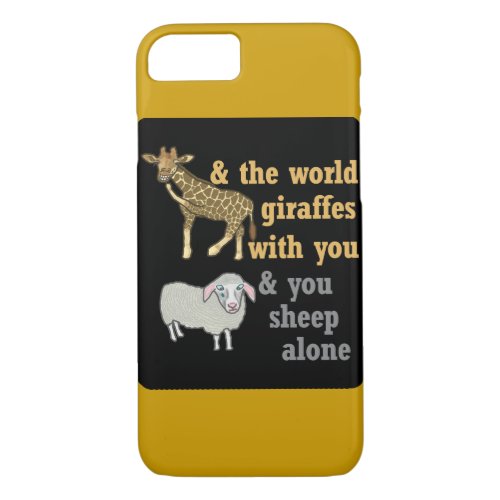 Funny Animal Pun Giraffe and Sheep iPhone 87 Case
