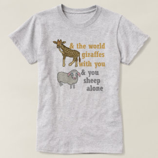 Funny Animal Pun, Giraffe and Sheep T-Shirt