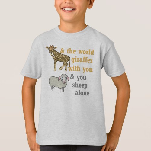 Funny Animal Pun Giraffe and Sheep T_Shirt