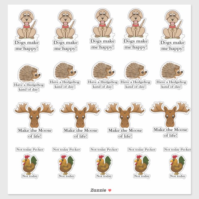 Funny animal stickers  (Sheet)