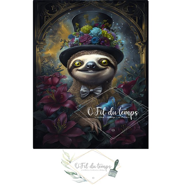 Funny Animal with Hat Decoupage paper.  Tissue Paper (Creator Uploaded)